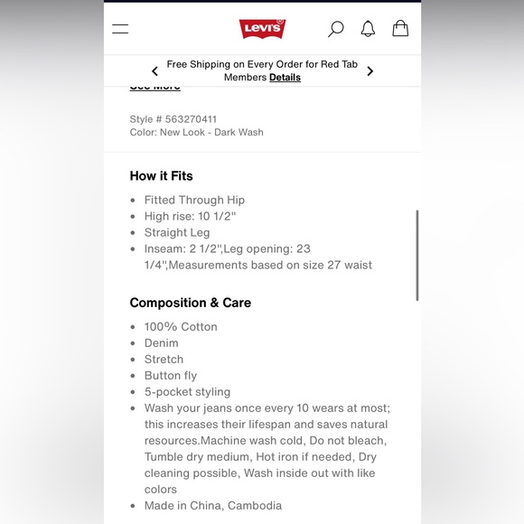 Levi’s 501 shorts size 25 - Picture 6 of 6